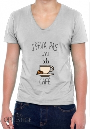 T-Shirt homme Col V Je peux pas j'ai café