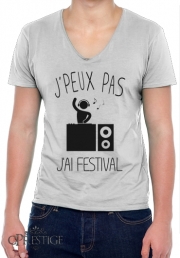 T-Shirt homme Col V Je peux pas jai festival