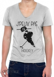 T-Shirt homme Col V Je peux pas j'ai hockey sur glace