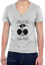 T-Shirt homme Col V Je peux pas j'ai ping pong - Tennis de table