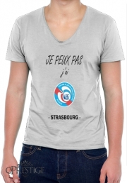 T-Shirt homme Col V Je peux pas j'ai Strasbourg