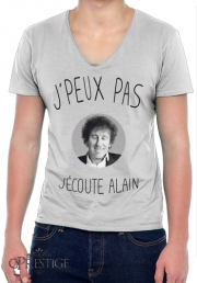 T-Shirt homme Col V Je peux pas j’écoute Alain Souchon