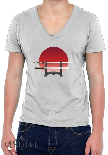 T-Shirt homme Col V Katana Japan Traditionnal