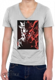 T-Shirt homme Col V Kyubi x Naruto Angry