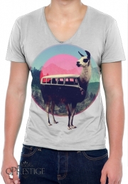 T-Shirt homme Col V Llama