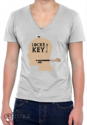 T-Shirt homme Col V Locke Key Head Art