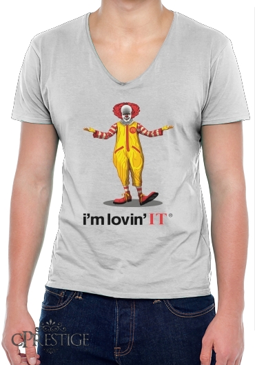 T-Shirt homme Col V Mcdonalds Im lovin it - Clown Horror