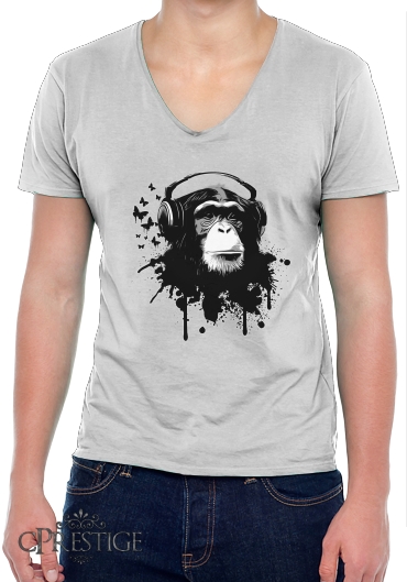 T-Shirt homme Col V Monkey Business - White