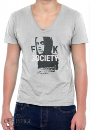 T-Shirt homme Col V Mr Robot Fuck Society