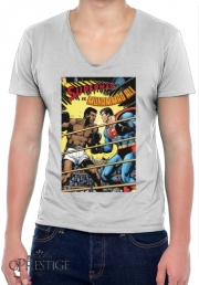 T-Shirt homme Col V Muhammad Ali Super Hero Mike Tyson Boxen Boxing