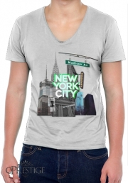 T-Shirt homme Col V New York City II [green]
