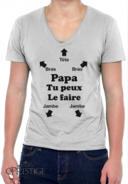 T-Shirt homme Col V Notice pour papa