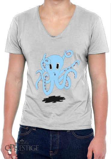 T-Shirt homme Col V octopus Blue cartoon