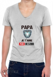 T-Shirt homme Col V Papa je t'aime plus que 3x1000