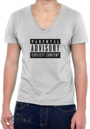 T-Shirt homme Col V Parental Advisory Explicit Content