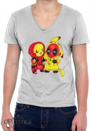 T-Shirt homme Col V Pikachu x Deadpool