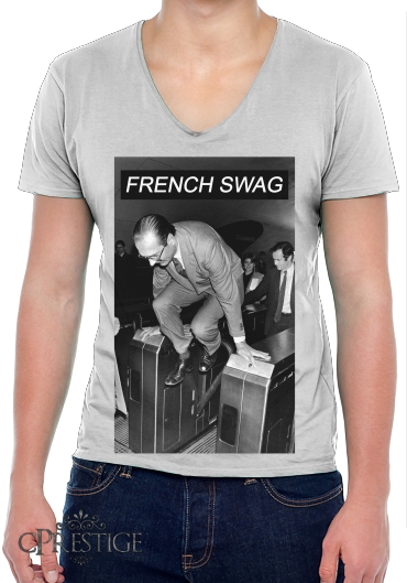 T-Shirt homme Col V President Chirac Metro French Swag
