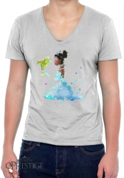T-Shirt homme Col V Princess Tiana Watercolor Art