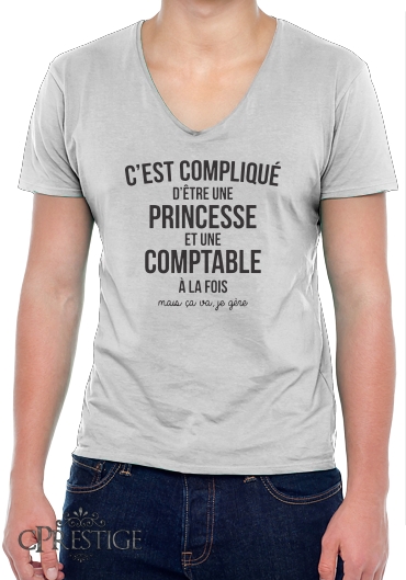 T-Shirt homme Col V Princesse et comptable