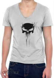 T-Shirt homme Col V Punisher Skull
