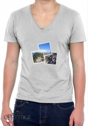 T-Shirt homme Col V Puy mary and chain of volcanoes of auvergne