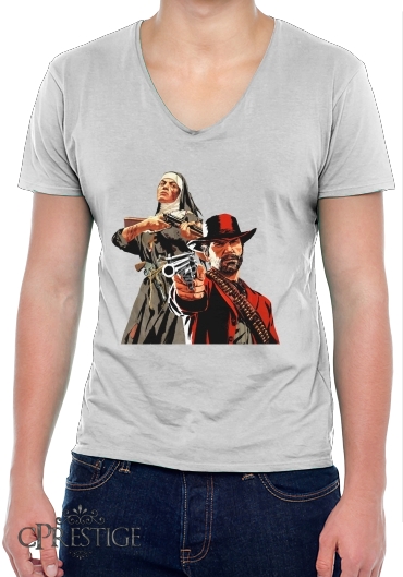 T-Shirt homme Col V Red Dead Redemption Fanart