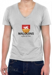 T-Shirt homme Col V Saint Malo Blason