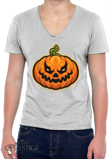 T-Shirt homme Col V Scary Halloween Pumpkin