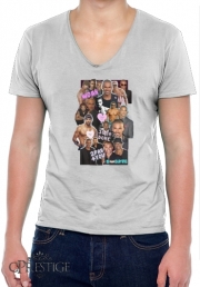 T-Shirt homme Col V Shemar Moore collage