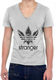 T-Shirt homme Col V Stranger Things Demogorgon Monstre Parodie Adidas Logo Serie TV