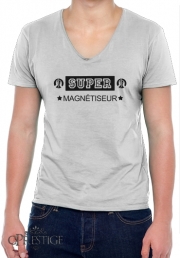 T-Shirt homme Col V Super magnetiseur