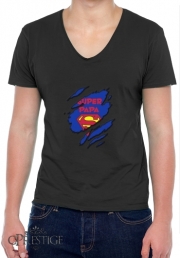 T-Shirt homme Col V Super PAPA