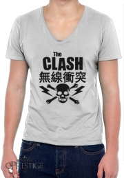 T-Shirt homme Col V the clash punk asiatique