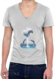 T-Shirt homme Col V The Heart Of The Dolphins