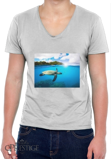 T-Shirt homme Col V Tropical Paradise