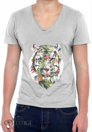T-Shirt homme Col V Tropical Tiger