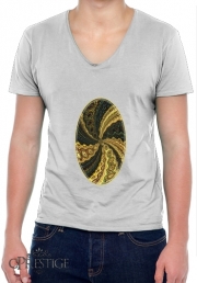 T-Shirt homme Col V Twirl and Twist black and gold