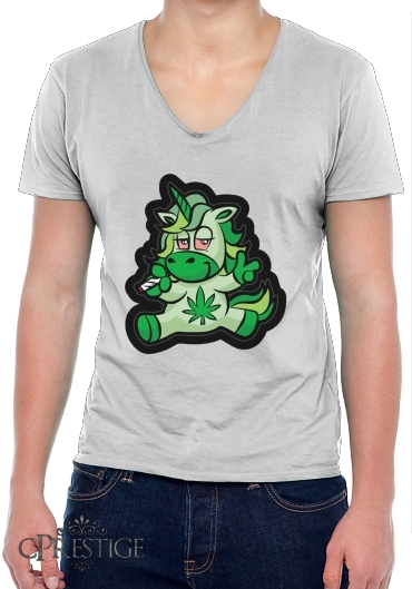 T-Shirt homme Col V Unicorn weed