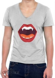 T-Shirt homme Col V Vampire bouche