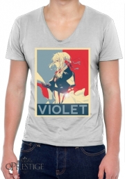 T-Shirt homme Col V Violet Propaganda