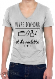 T-Shirt homme Col V Vivre damour et de raclette