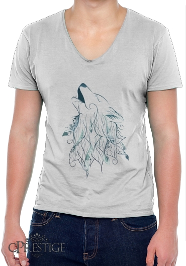 T-Shirt homme Col V Wolf 