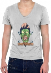 T-Shirt homme Col V Zombie slaughter illustration