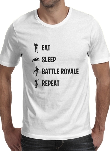 T-Shirt Manche courte cold rond Eat Sleep Battle Royale Repeat