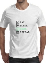 T-Shirt Manche courte cold rond Eat Sleep Code Repeat