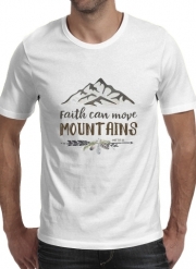 T-Shirt Manche courte cold rond Catholique - Faith can move montains Matt 17v20 Bible
