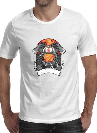 T-Shirt Manche courte cold rond Pompier avec Prénom / Texte 
