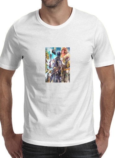 T-Shirt Manche courte cold rond Fortnite Artwork avec skins et armes