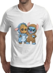 T-Shirt Manche courte cold rond Groot x Stitch
