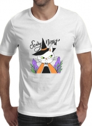 T-Shirt Manche courte cold rond halloween cat sorcerer